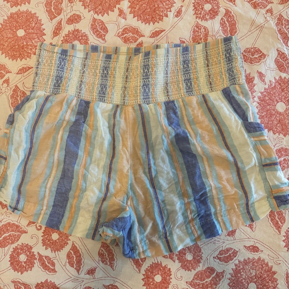 Anthropologie Kaveri Smocked High-Waisted Shorts: Striped Edition - Picture 5 of 6